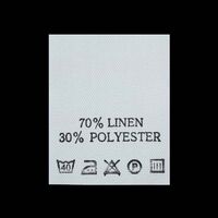 С712ПБ 70%Linen 30%Polyester - составник -  белый 40С (уп 200 шт.)
