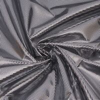 Ткань подкладочная 210T, 56гр/м2, 100пэ, 150см, фольгированная (серебро), черный/S580, (50м)_TPX022